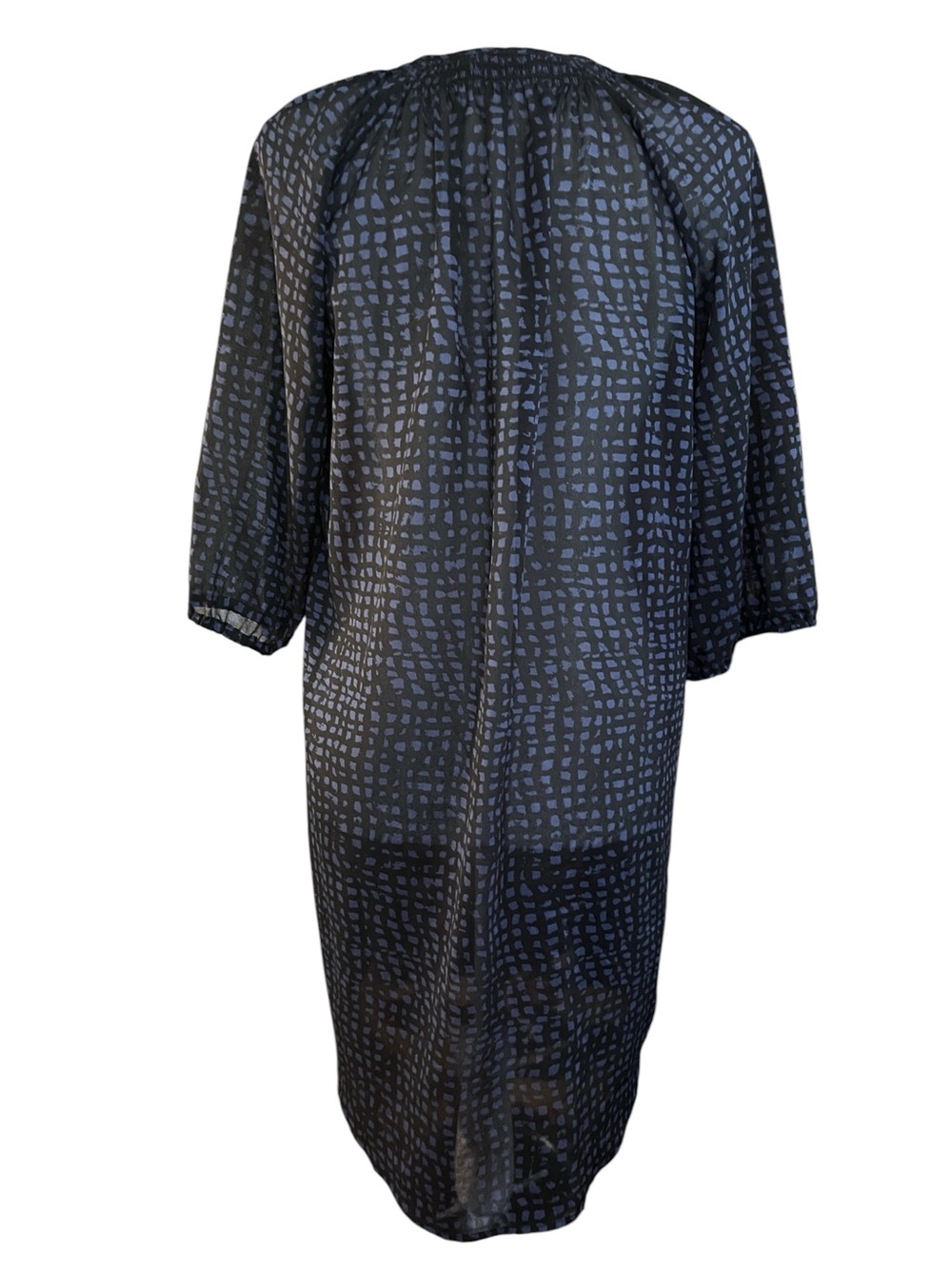 Collective Concepts Navy and Black Button-Front Patterned Shirt/Dress Size Large - Picture 2 of 6